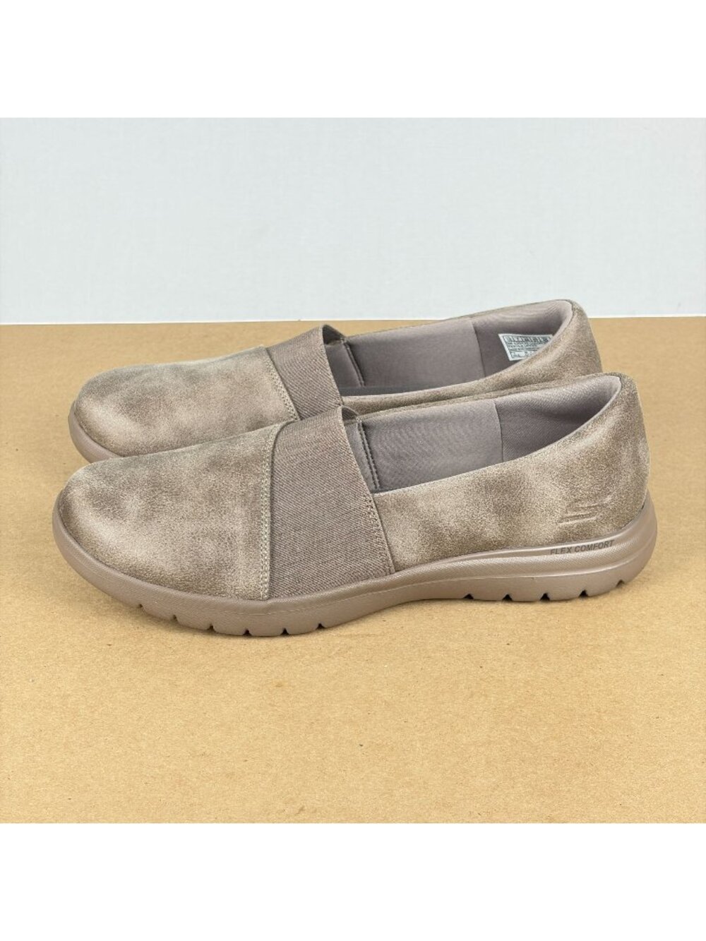 Skechers On the Go Flex Slip On Sneakers Womens 10 Taupe Tan Casual Comfort